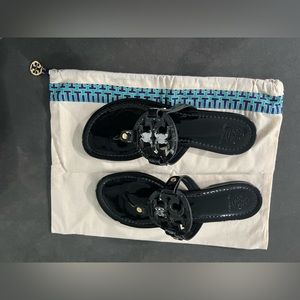 Tory Burch Miller Black Patent Sandal